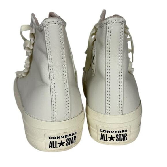 NIB Converse CTAS Lift Hi Vintage White Leather Ruffle High Top Platform Size8.5 - Picture 4 of 7